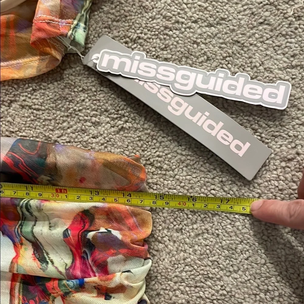 Missguided Colorful Abstract Pencil Skirt Set